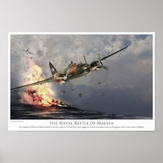 Affiche d'art aéronautique "La bataille navale au  (Devant)