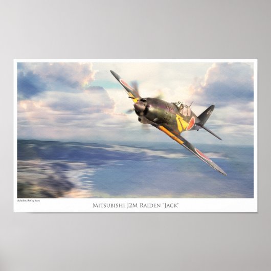 Affiche d'art aéronautique "Mitsubishi J2M Raiden" (Devant)