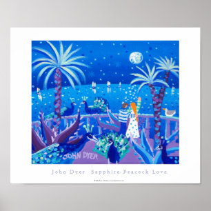 Affiche d'art : Amour de paon de saphir, d'Azur de