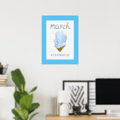 Affiche d'art Aquamarine Pierre de Naissance Mars (Bureau à domicile)