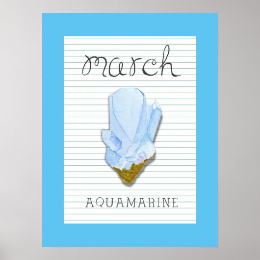 Affiche d'art Aquamarine Pierre de Naissance Mars (Devant)