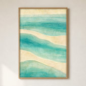 Affiche d'art aquarelle côtière Shallows From Abov