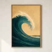 Affiche d'art aquarelle de l'eau de mer Curl