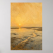 Affiche d'art aquarelle de miroir de basse mer côt (Devant)