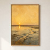 Affiche d'art aquarelle de miroir de basse mer côt