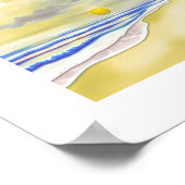 Affiche d'art au coucher du soleil à l'aquarelle (Coin)