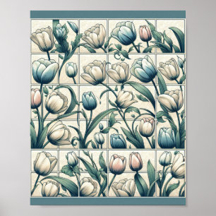 Affiche d'art au motif tulipe
