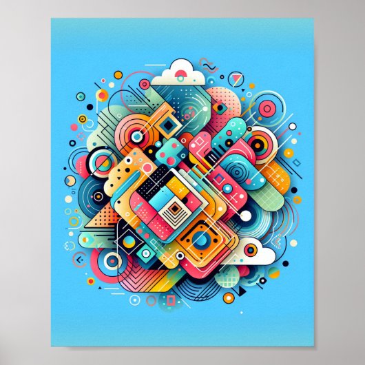 Affiche d'art aux formes abstraites (Devant)