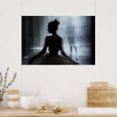 Affiche d'art avec silhouette d'une danseuse (Cuisine)