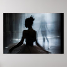 Affiche d'art avec silhouette d'une danseuse