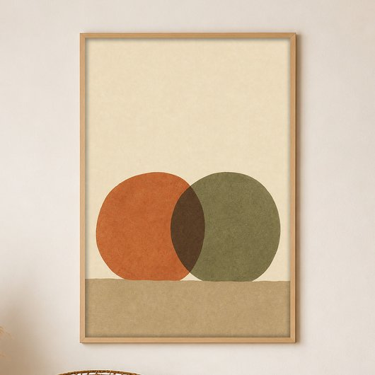 Affiche d'art bohème gouache de soleils superposés