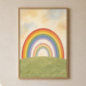 Affiche d'art bohème gouache Double Rainbow Hill