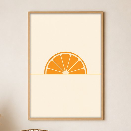 Affiche d'art bohème gouache Orange Slice Sun