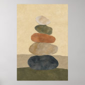 Affiche d'art bohème gouache Riverstone Stack (Devant)
