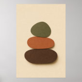 Affiche d'art Boho Gouache River Stones (Devant)