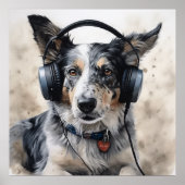 Affiche d'art Border Collie Music Factory (Devant)