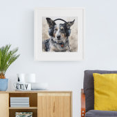 Affiche d'art Border Collie Music Factory