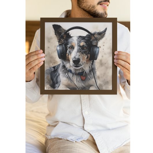 Affiche d'art Border Collie Music Factory