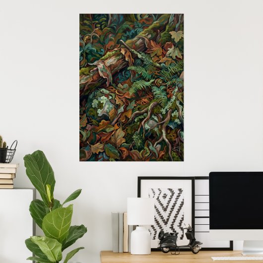 Affiche d'art botanique de feuillage de forêt auto (Bureau à domicile)
