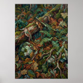 Affiche d'art botanique de feuillage de forêt auto (Devant)
