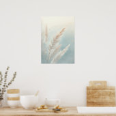 Affiche d'art botanique d'herbe des Pampas | Bleu (Cuisine)