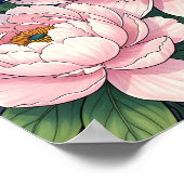 Affiche d'art botanique floral Papillon Morpho Ble (Coin)