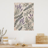 Affiche d'art botanique Lavande Olive (Cuisine)