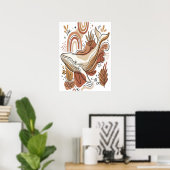 Affiche d'art botanique océan baleine boho (Bureau à domicile)