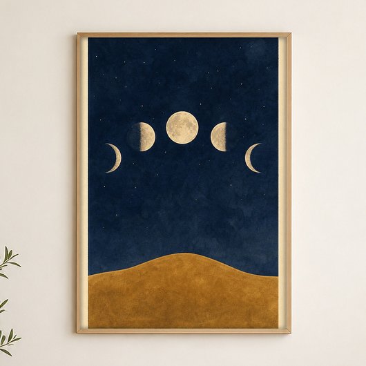 Affiche d'art céleste aquarelle de la colline des 