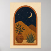 Affiche d'art céleste aquarelle Lune dans l'arche (Devant)
