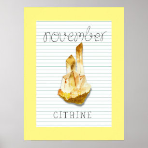 Affiche d'art Citrine Pierre de Naissance Novembre