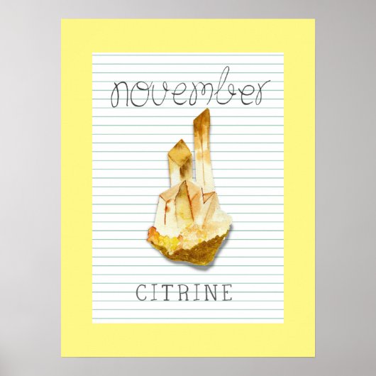 Affiche d'art Citrine Pierre de Naissance Novembre (Devant)