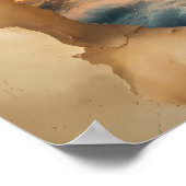 Affiche d'art Coucher de soleil sur l'océan à trav (Coin)