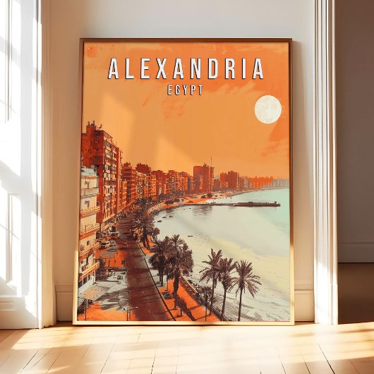 Affiche d'art d'Alexandrie Egypte, Impression Rétr