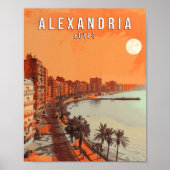 Affiche d'art d'Alexandrie Egypte, Impression Rétr (Devant)