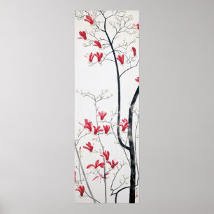 Affiche d'art d'arbre de magnolia
