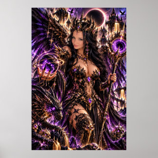 Affiche d'art Dark Fantasy de la Reine Cosmique Vi