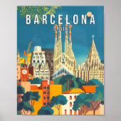 Affiche d'art de Barcelone Espagne, Impression d'a (Devant)