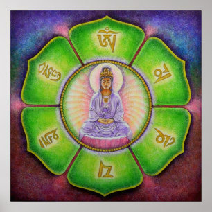 Affiche d'art de bourdonnement de Kuan Yin "OM