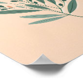 Affiche d'art de branche d'olive botanique (Coin)