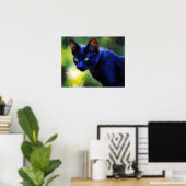 Affiche d'art de chat noir (Bureau à domicile)