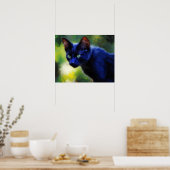 Affiche d'art de chat noir (Cuisine)