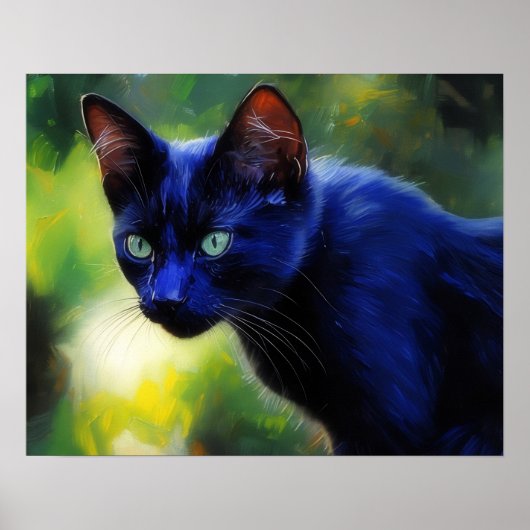 Affiche d'art de chat noir (Devant)