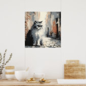 Affiche d'art de chat persan Fluffy (Cuisine)