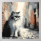 Affiche d'art de chat persan Fluffy (Devant)