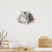 Affiche d'art de chat tigré (Cuisine)