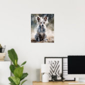 Affiche d'art de chien crêté chinois (Bureau à domicile)