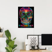 Affiche d'art de crâne de Floride - État d'esprit (Bureau à domicile)