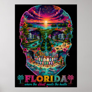 Affiche d'art de crâne de Floride - État d'esprit