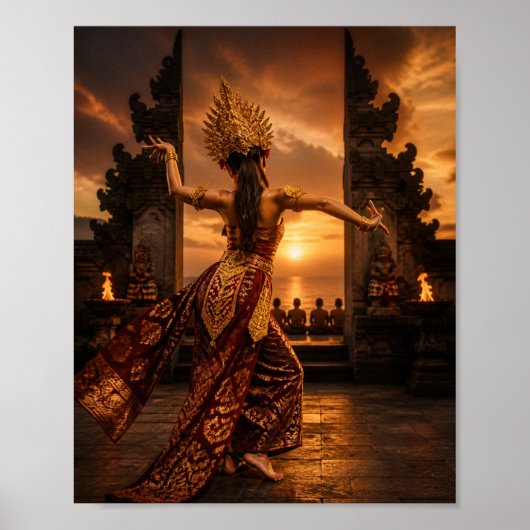 Affiche d'art de danseuse balinaise (Devant)